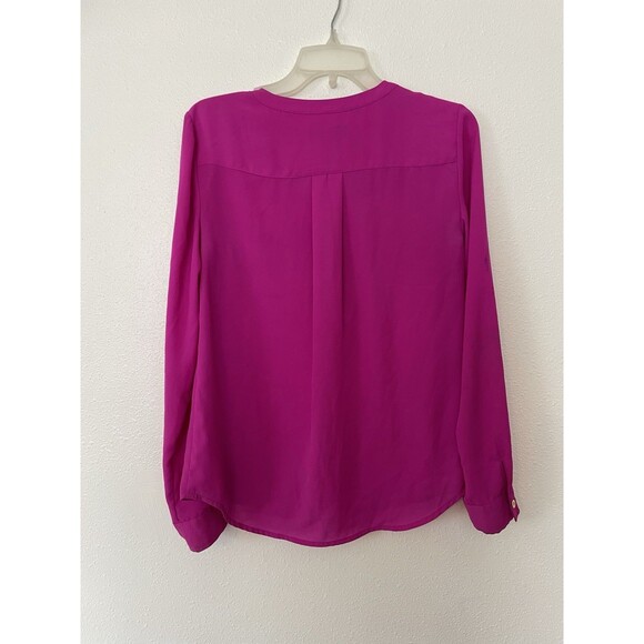 Inc International Concepts Magenta Grommet-Lace up Blouse  size 2 office party - Picture 2 of 4